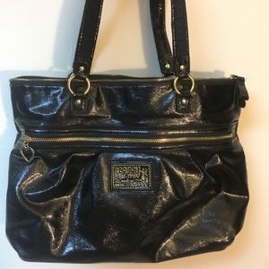 Coach Poppy patent leather tote EUC